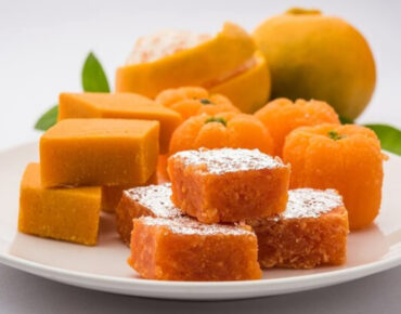 Orange barfi